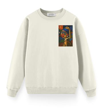 Girl with a Pearl Earring - Oversize Premium Sweatshirt