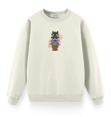 Yoda Stitch Toothless - Oversize Premium Sweatshirt