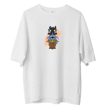 Yoda Stitch Toothless- Oversize Tshirt